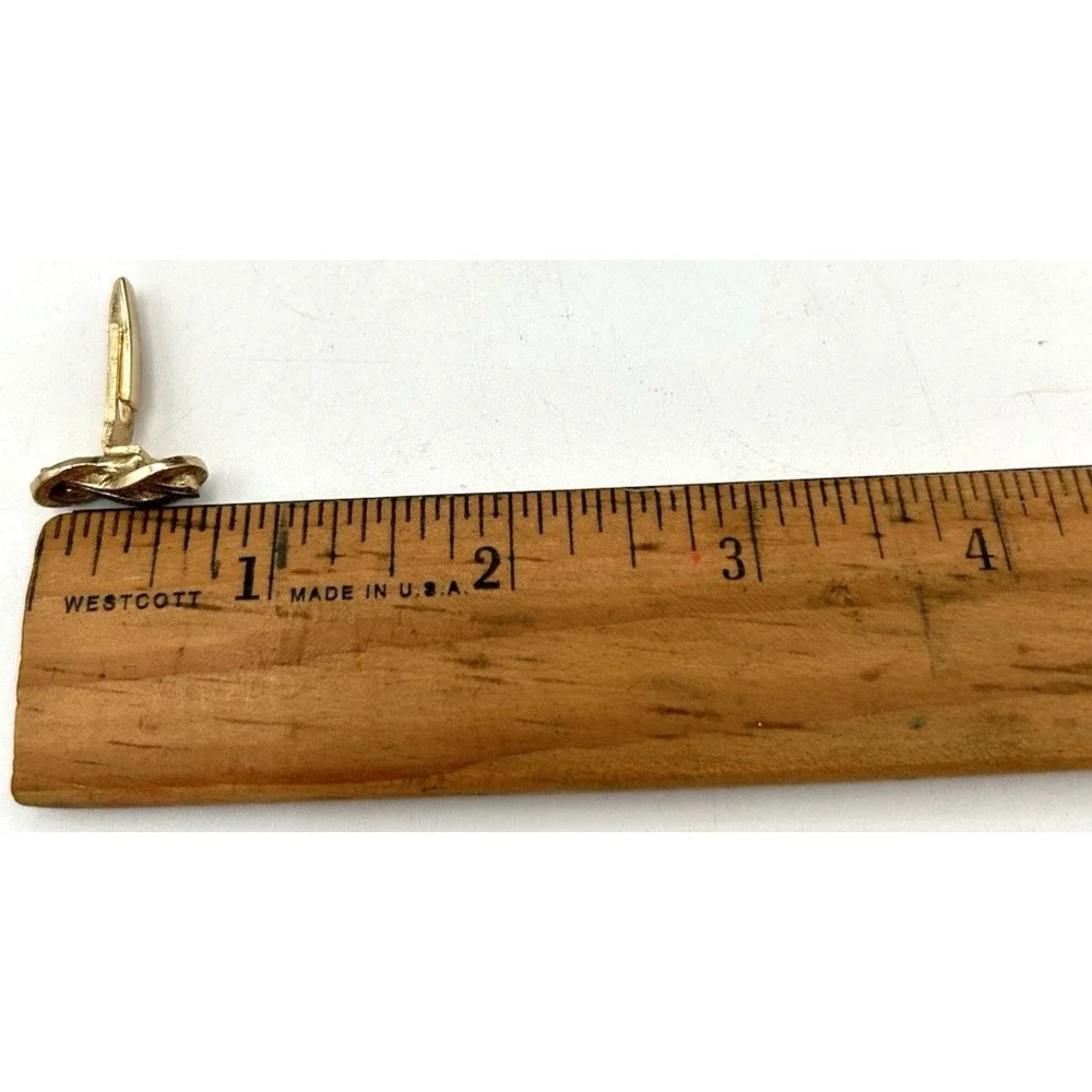 Vintage Criss Cross Bow Yellow Gold Toned Cuff Links 3/8